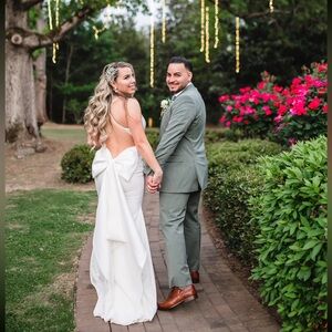 Beautiful backless wedding dress